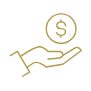 ikona dłoni z monetą