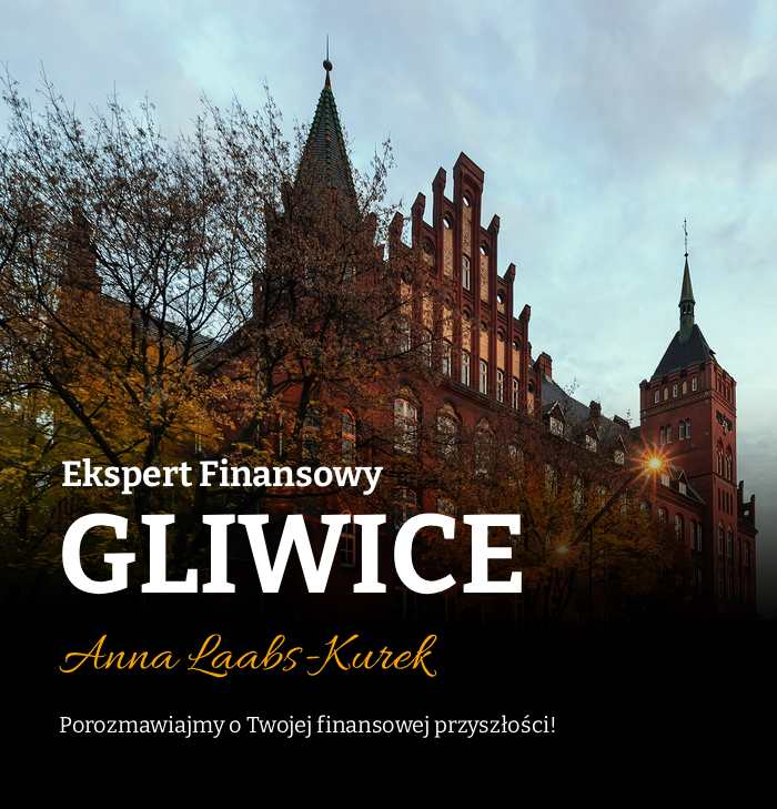 Ulica w Gliwicach, widok jesienią