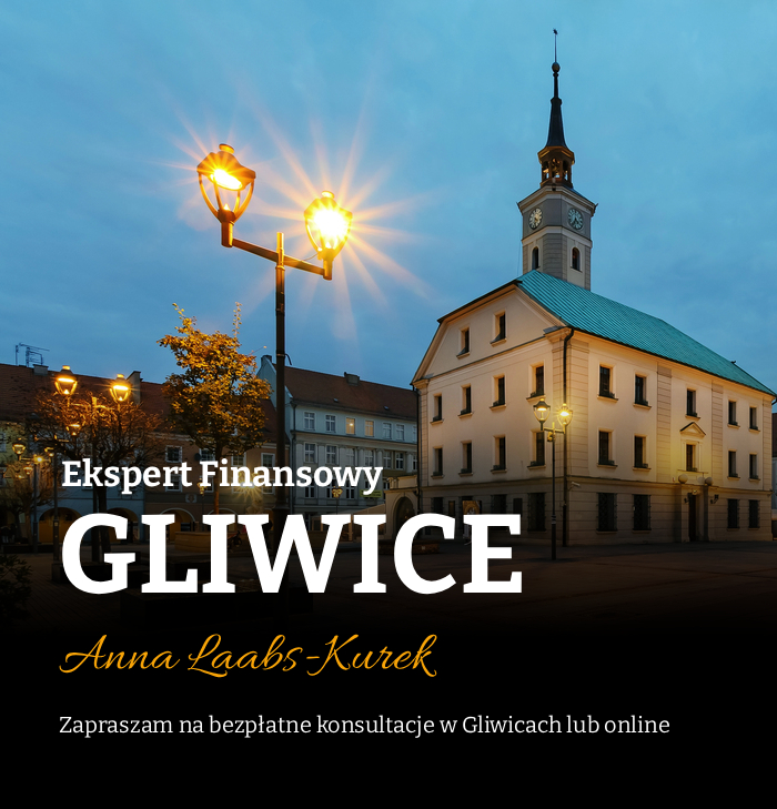 Rynek w Gliwicach, widok jesienią